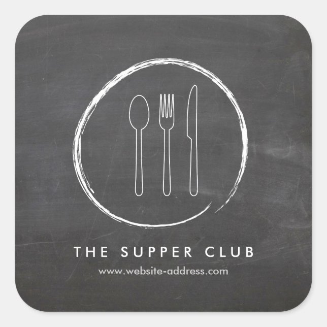 PEGATINAS DE LOGO DE FORK SPOON KNIFE CHALKBOARD (Anverso)