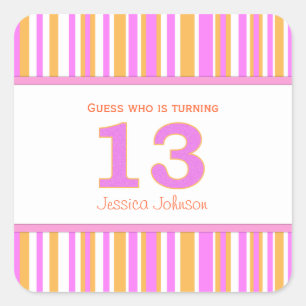 Pegatinas de los 13 Años Personalizados con Forma 