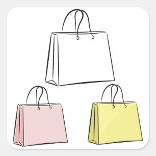 Pegatinas de los bolsos de compras