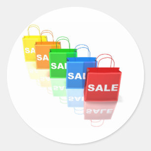 Pegatinas de los bolsos de compras de la venta