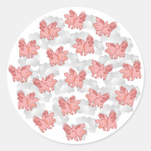 Pegatinas de los cerdos del vuelo