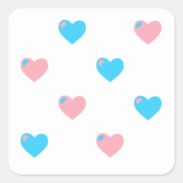 Pegatinas de los corazones del Orgullo Trans (Anverso)