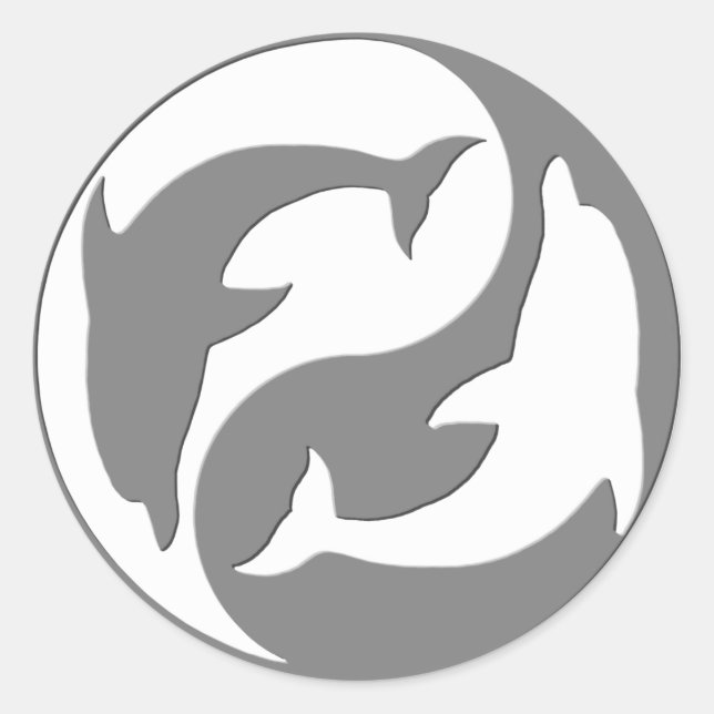 Pegatinas de los delfines de Yang, yenes grises y  (Anverso)