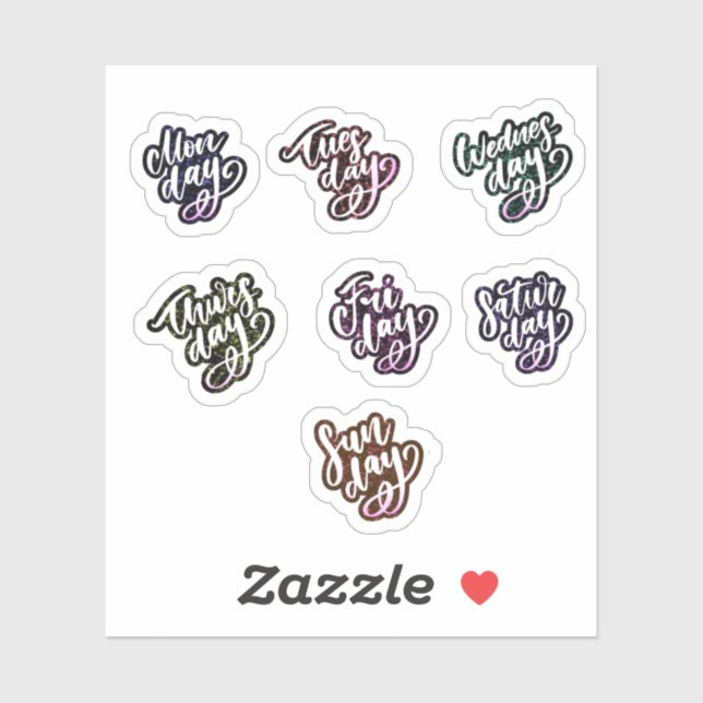 Pegatinas de los días de la semana (Hoja)