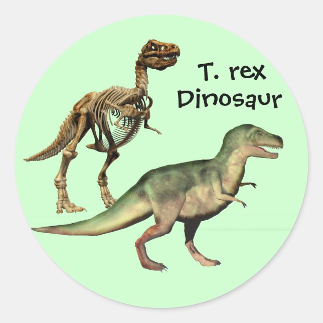 Pegatinas de los dinosaurios T. rex (Anverso)