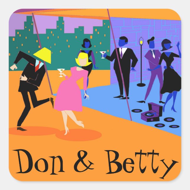 Pegatinas de los Fiestas de los techos urbanos ret (Anverso)