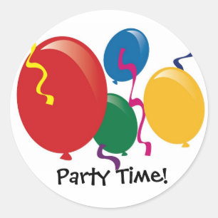 Pegatinas de los globos de tiempo fiesta