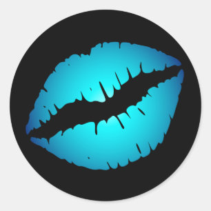 Pegatinas de los labios azules