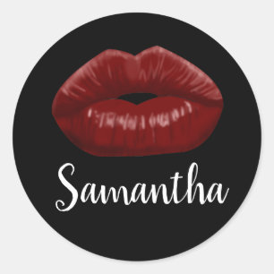 Pegatinas de los labios rojos personalizados