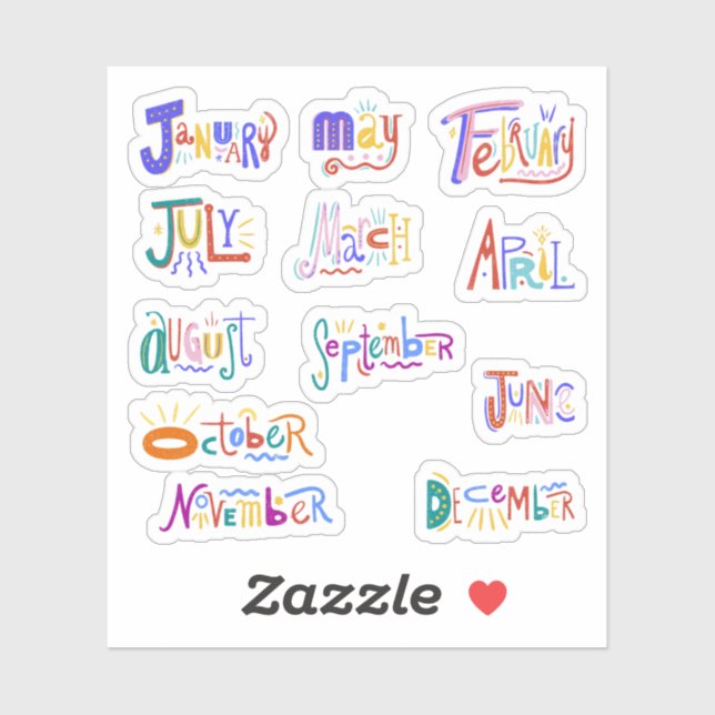 Pegatinas de los meses del año (Hoja)