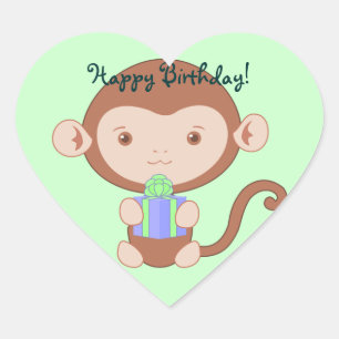 Pegatinas de los monos de cumpleaños