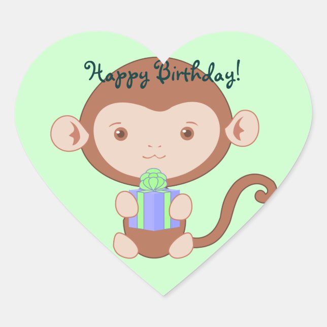 Pegatinas de los monos de cumpleaños (Anverso)