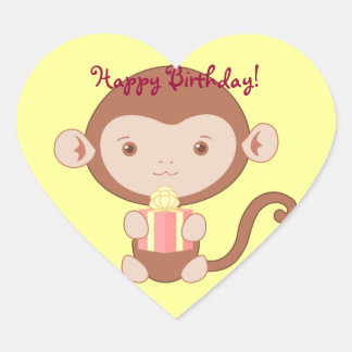 Pegatinas de los monos de cumpleaños