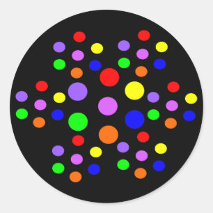 Pegatinas de los puntos florales del arco iris