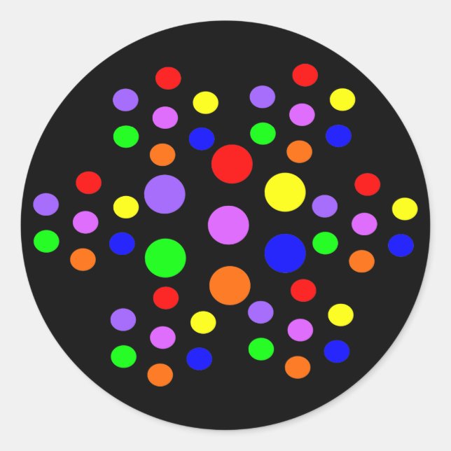 Pegatinas de los puntos florales del arco iris (Anverso)