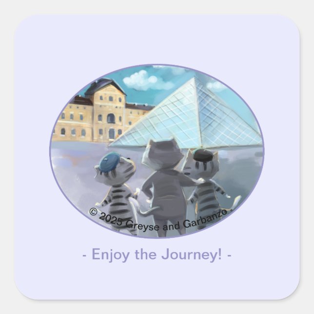 Pegatinas de Louvre Square - Disfruten (Anverso)