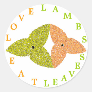 Pegatinas de Love Lambs Eat Leaves