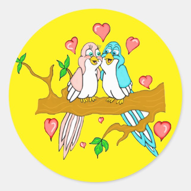 Pegatinas de Lovebird Round (Anverso)
