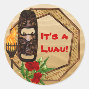 Pegatinas de Luau Hawaiano Tiki