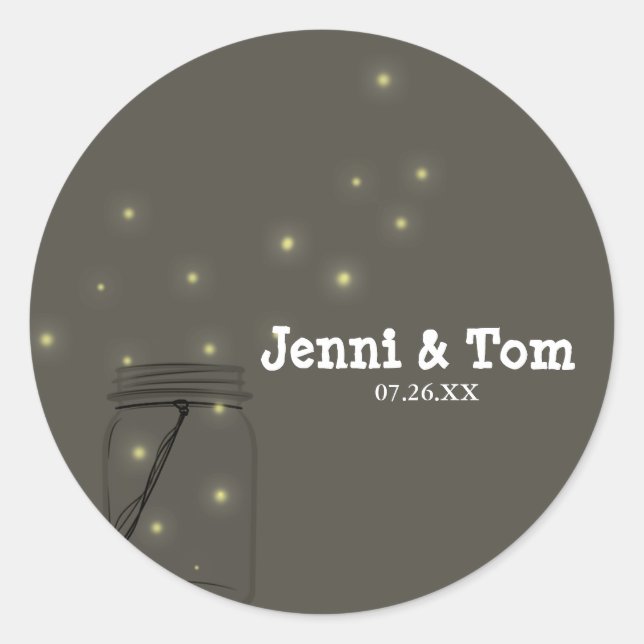 Pegatinas de luciérnagas para frasco de mason de b (Anverso)