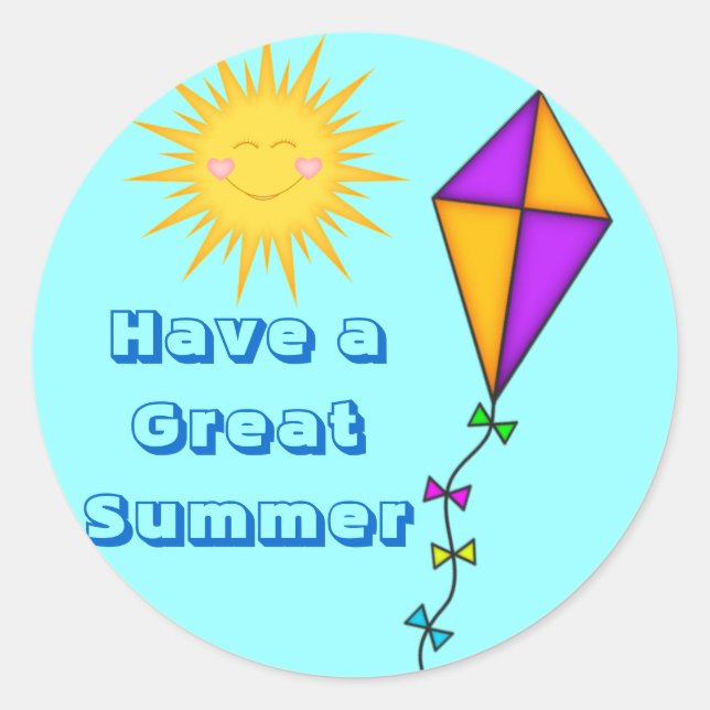 Pegatinas de maestro/madre verano y cometa (Anverso)