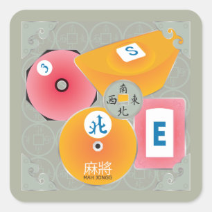 Pegatinas de Mah Jongg Dealer