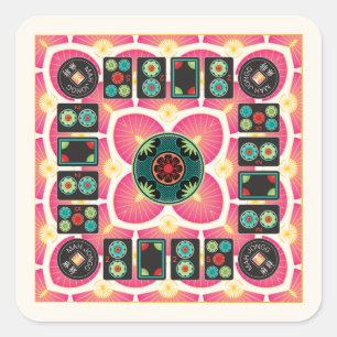 Pegatinas de Mah Jongg Fan 2025