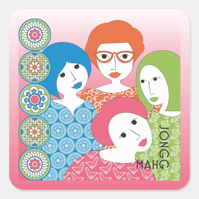 Pegatinas de Mah Jongg Limerick Dots (Anverso)