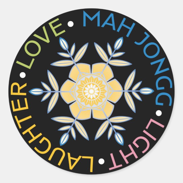 Pegatinas de Mah Jongg Snowflakes (Anverso)