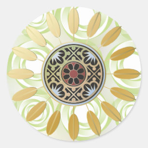 Pegatinas de Mah Jongg Starburst Dots