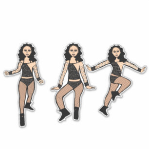 Pegatinas de majorette / bailarina negro brillante