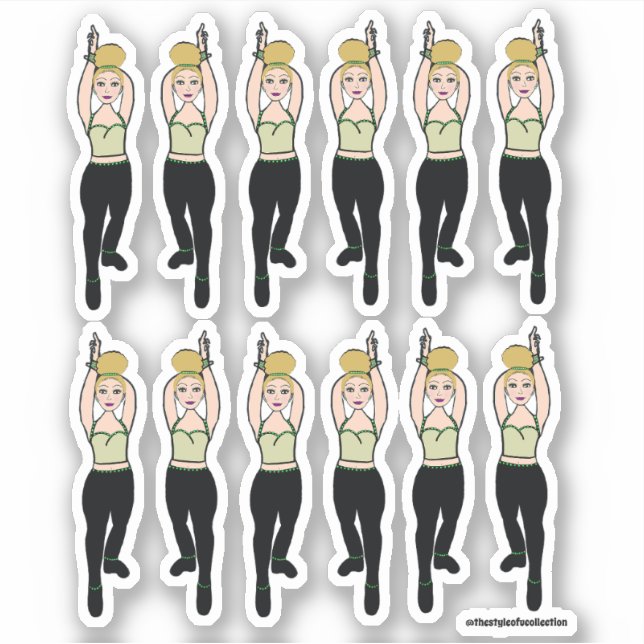 Pegatinas de Majorette Bailarina Negro Mint 2 (Anverso)