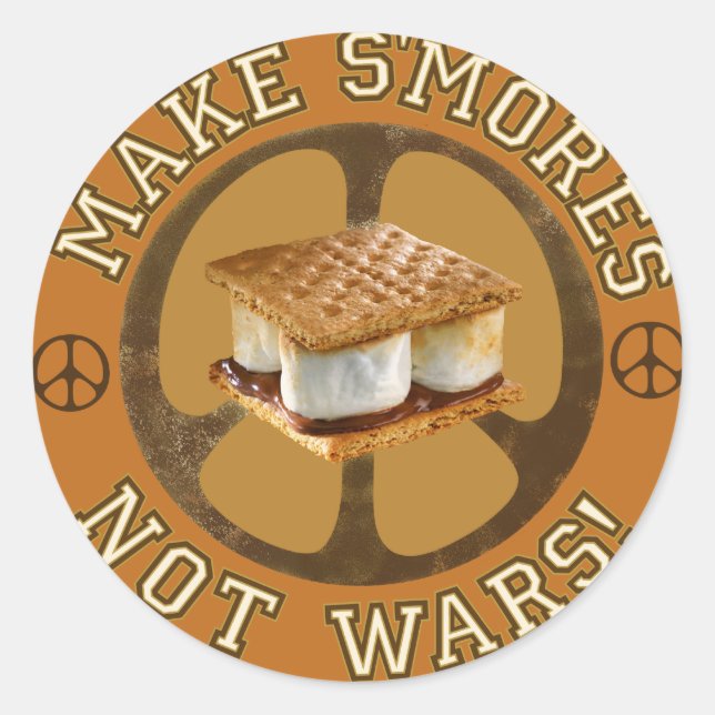 Pegatinas de Make S'Mores Not Wars (Anverso)