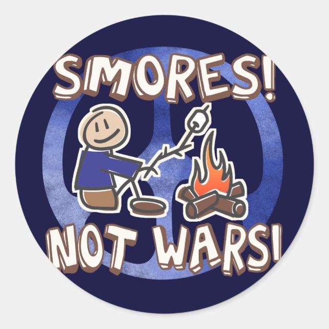 Pegatinas de Make S'Mores Not Wars (Anverso)