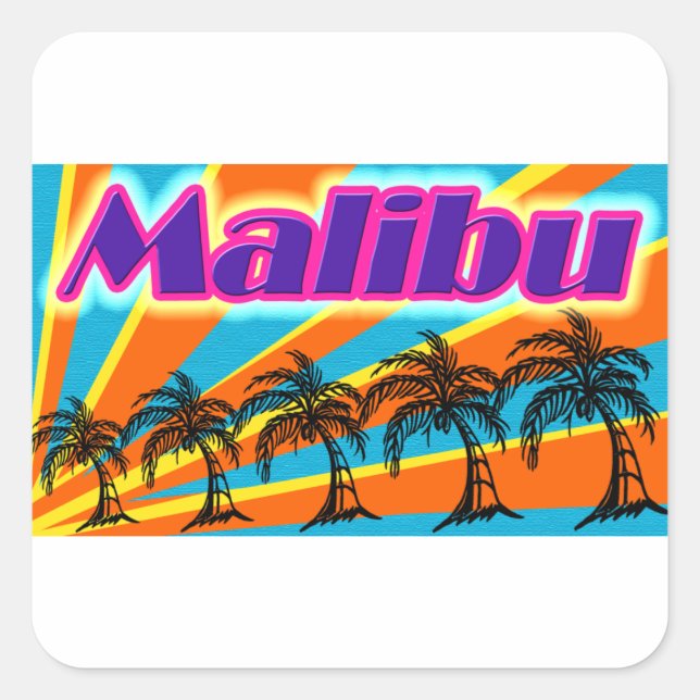 Pegatinas de Malibu 5 Palm Trees (Anverso)