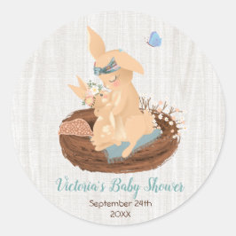 Pegatinas de mami y baby bunny ducha de conejo