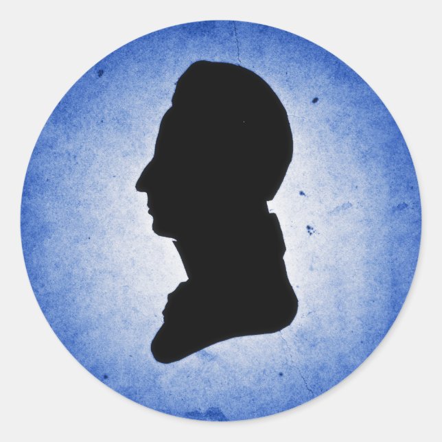 pegatinas de "Man Silhouette on Blue" (Anverso)