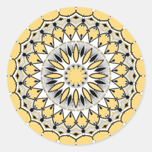 Pegatinas de Mandala Amarilla (Diseño 1)