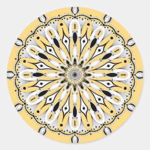 Pegatinas de Mandala Amarilla (Diseño 2)