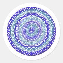Pegatinas de Mandala, azul místico