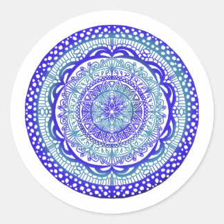 Pegatinas de Mandala, azul místico
