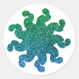 Pegatinas de Mandala Brillantes Verdes y Azules