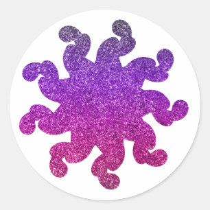 Pegatinas de mandala con purpurina rosa y morado