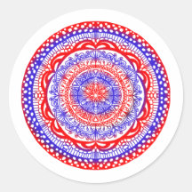 Pegatinas de mandala roja y azul