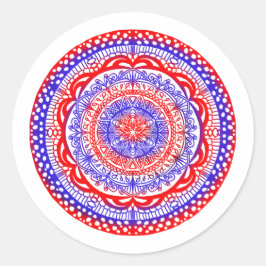 Pegatinas de mandala roja y azul