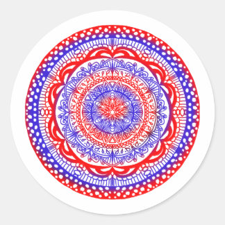Pegatinas de mandala roja y azul