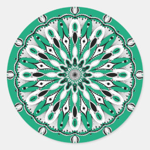 Pegatinas de Mandala Verde (Diseño 2)