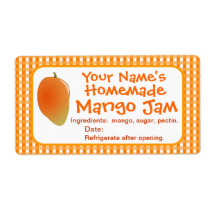 Pegatinas de Mango Jam Canning Jar Labels