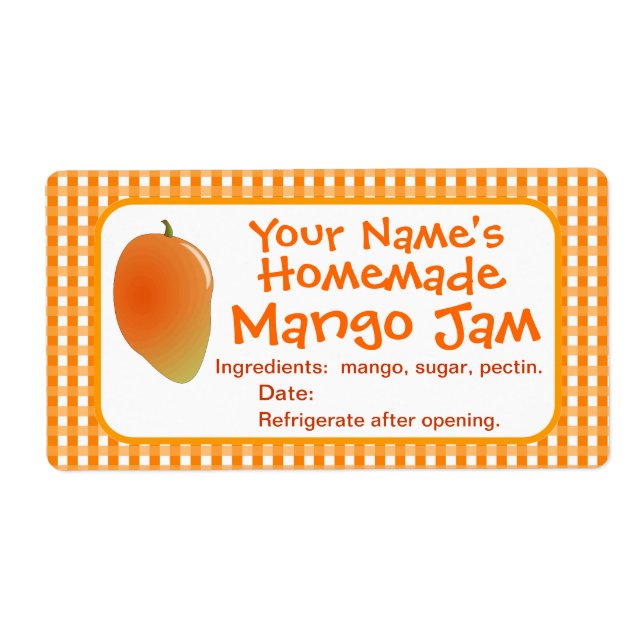 Pegatinas de Mango Jam Canning Jar Labels (Frente)