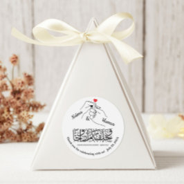 Pegatinas de manos con el corazón rojo - 3 pulgada